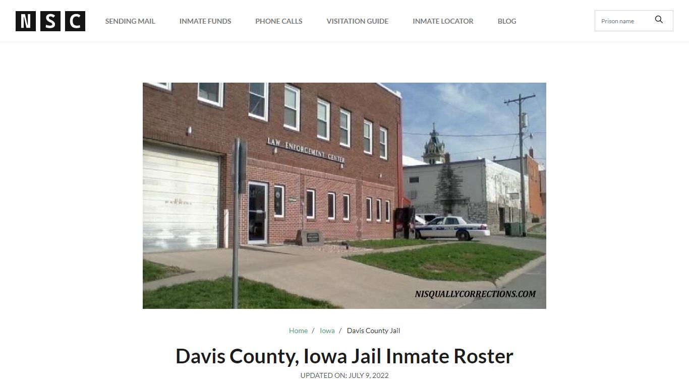 Davis County, Iowa Jail Inmate Roster - Nisqually Corrections